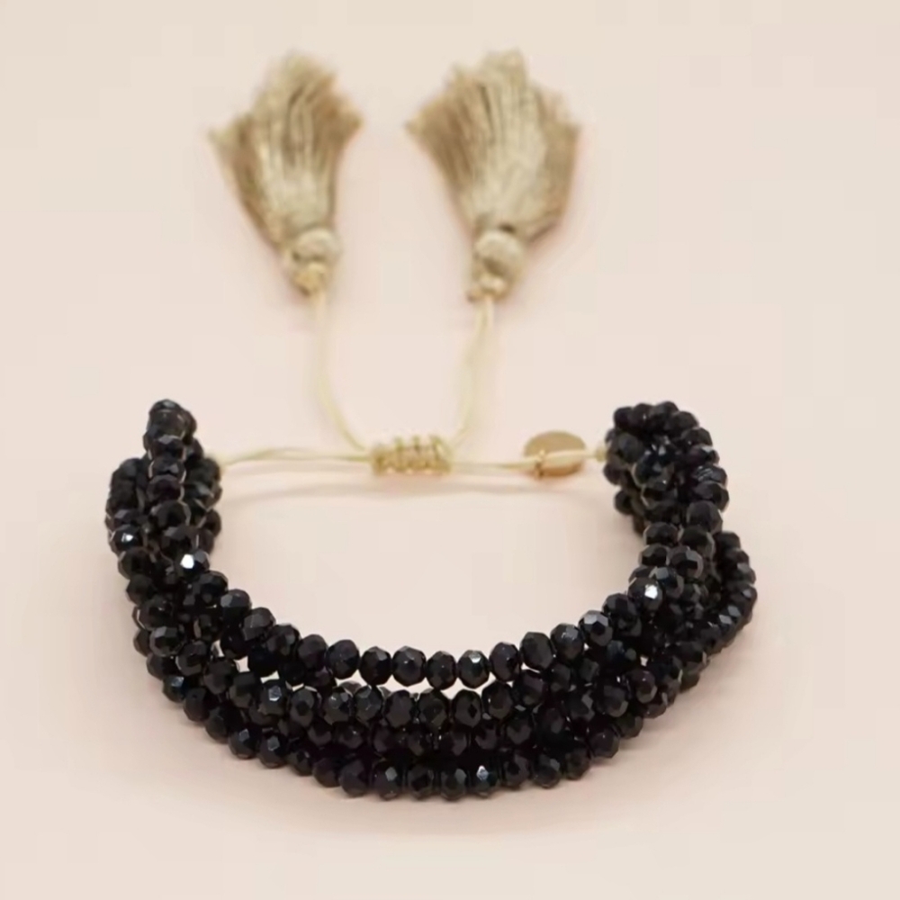 Boho Layered Beaded Tassel Bracelet